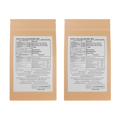 Radix Nutritive® Gluten-free Millet Pan Cake and Waffle Mix. Pack of 2. Each of 325 gms. Veg