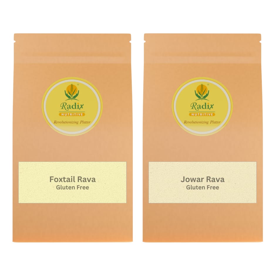 Radix Nutritive® Millet Rava – Jowar and Foxtail. 500 gms each. Natural Products