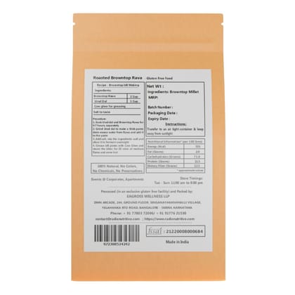 Radix Nutritive® Unpolished Browntop Rava - Gluten-free