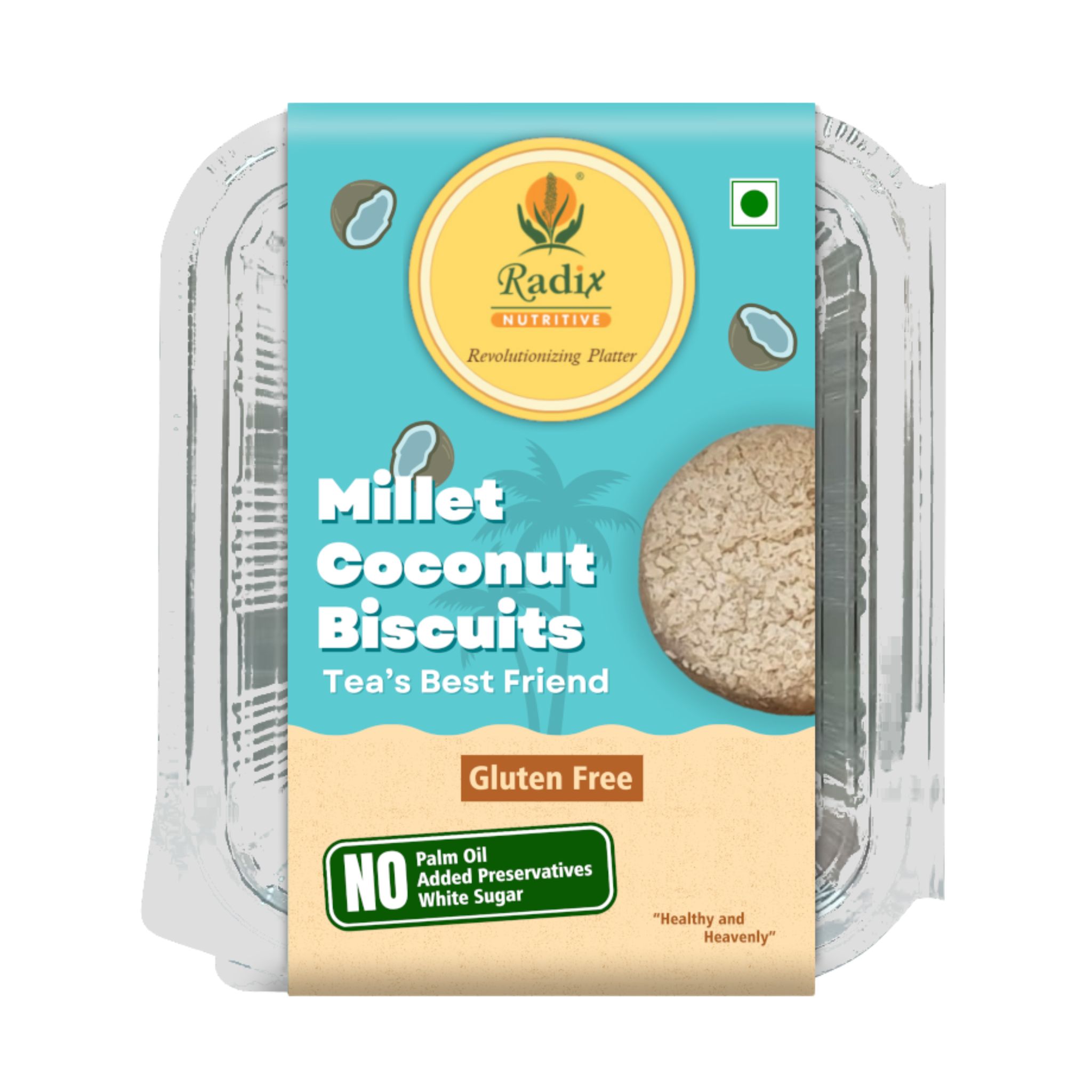 Radix Nutritive® Gluten-free Millet Coconut Biscuits. Veg. 200 gms