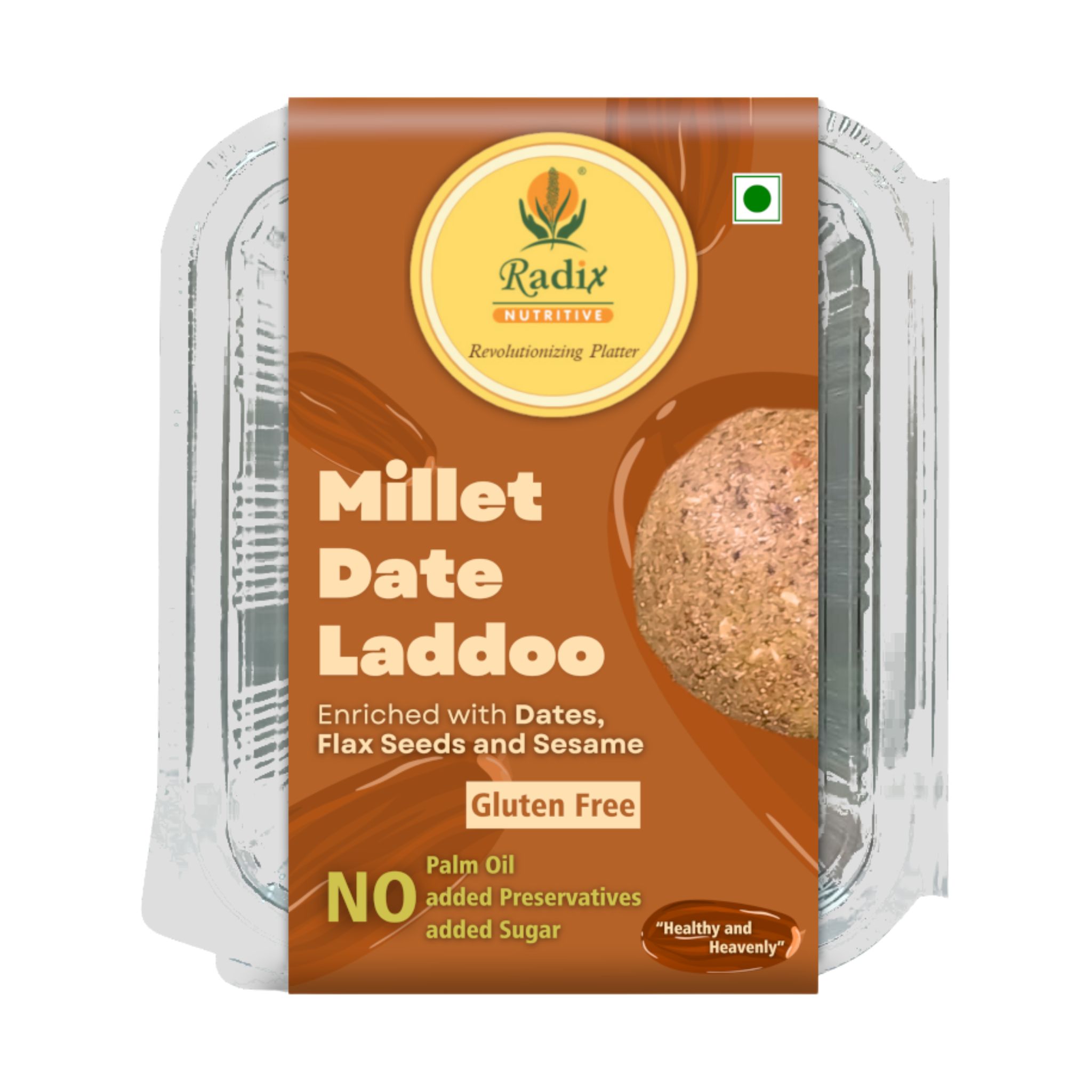 Radix Nutritive® Millet Date Laddoo - Gluten-free. 200 gms. Veg. Natural