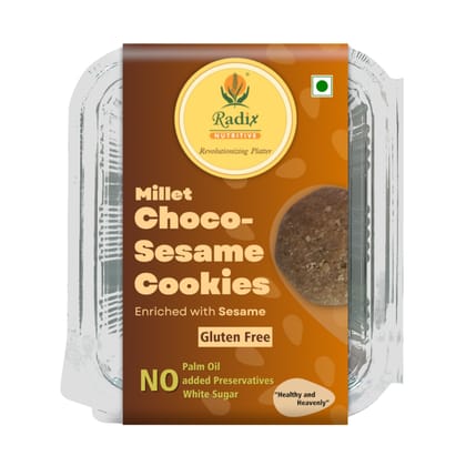 Radix Nutritive® Gluten-free Choco-Sesame Millet Cookies. Veg. 200 gms