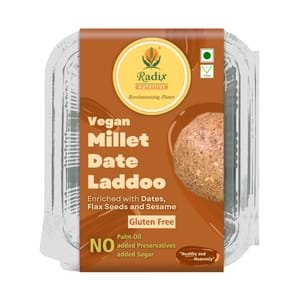 Radix Nutritive® Vegan Millet Date Laddoo - Gluten-free. 200 gms. Veg. Natural Radix Nutritive® Vegan Millet Date Laddoo - Gluten-free. 200 gms. Veg. Natural