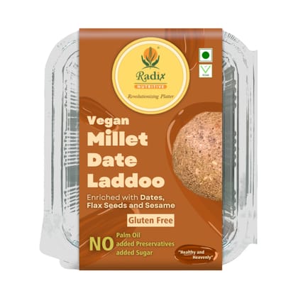 Radix Nutritive® Vegan Millet Date Laddoo - Gluten-free. 200 gms. Veg. Natural