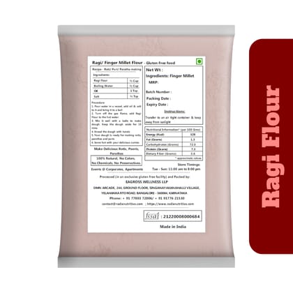 Radix Nutritive® Unpolished Ragi flour. Natural Product. Gluten-free